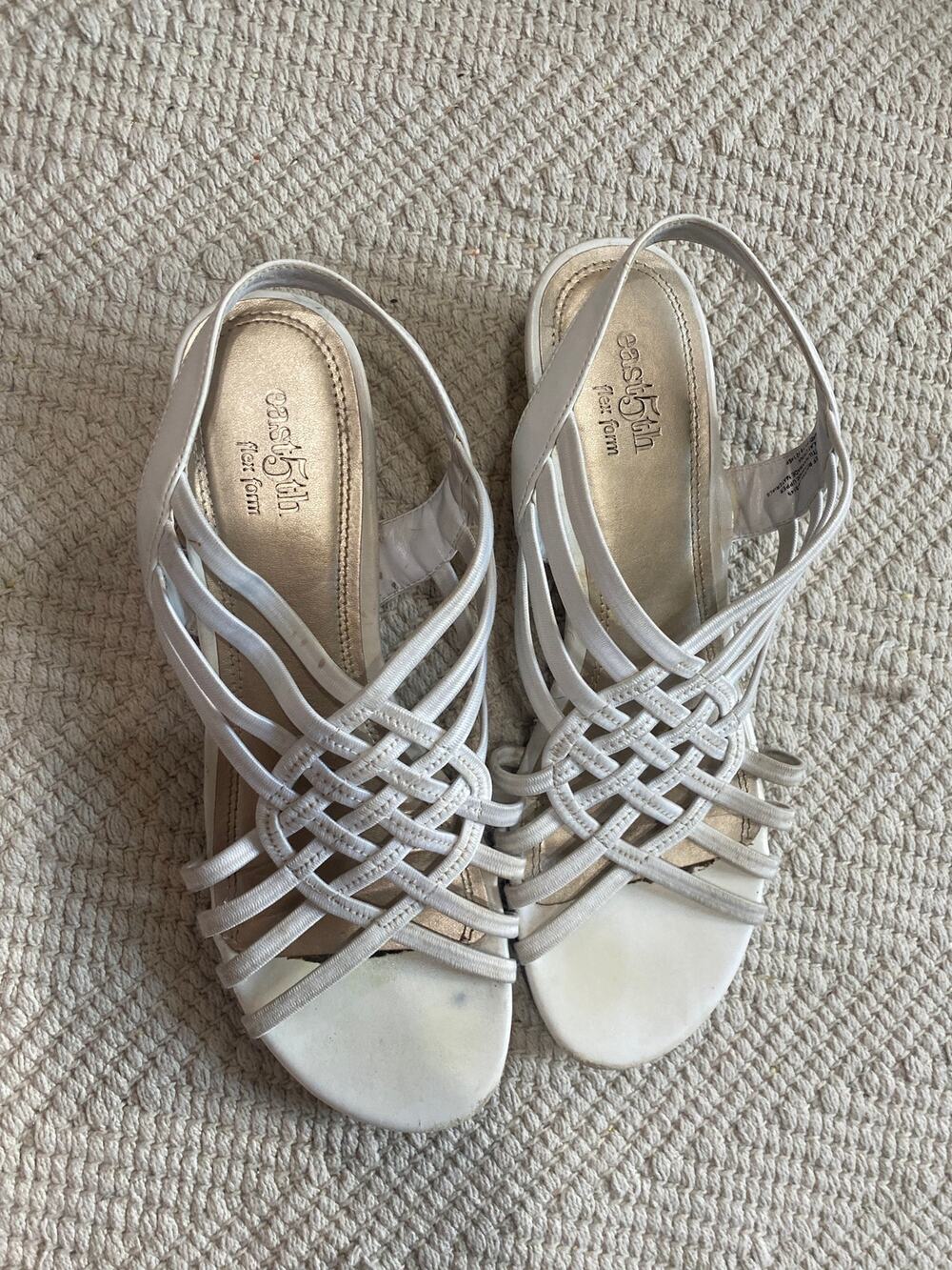 East 5th Rousay Cream Strappy Wedge Sandals Size 9M